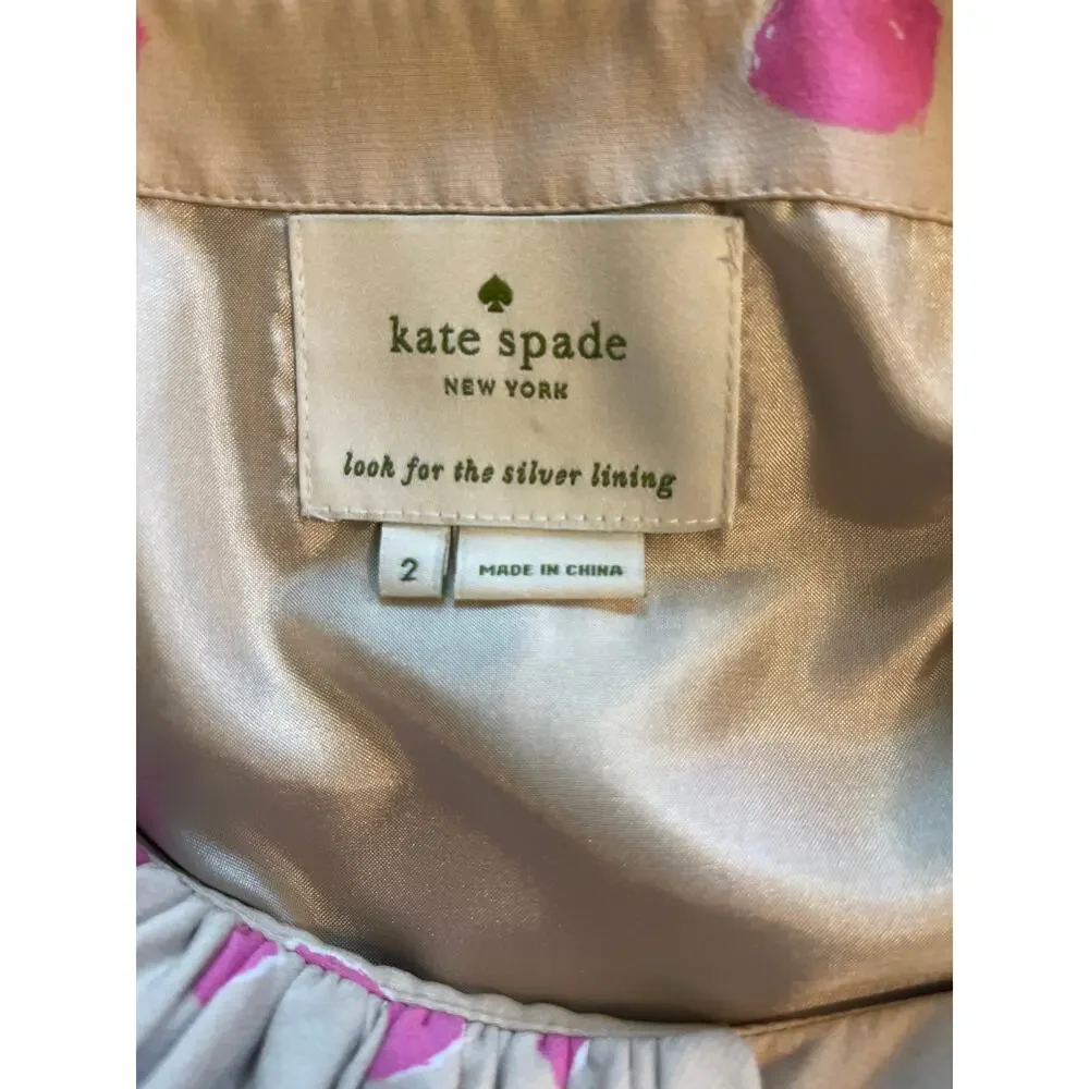 Kate Spade Shawna Polka Dot Sleeveless Shift Dress Silk Blend Cap Sleeves Size 2